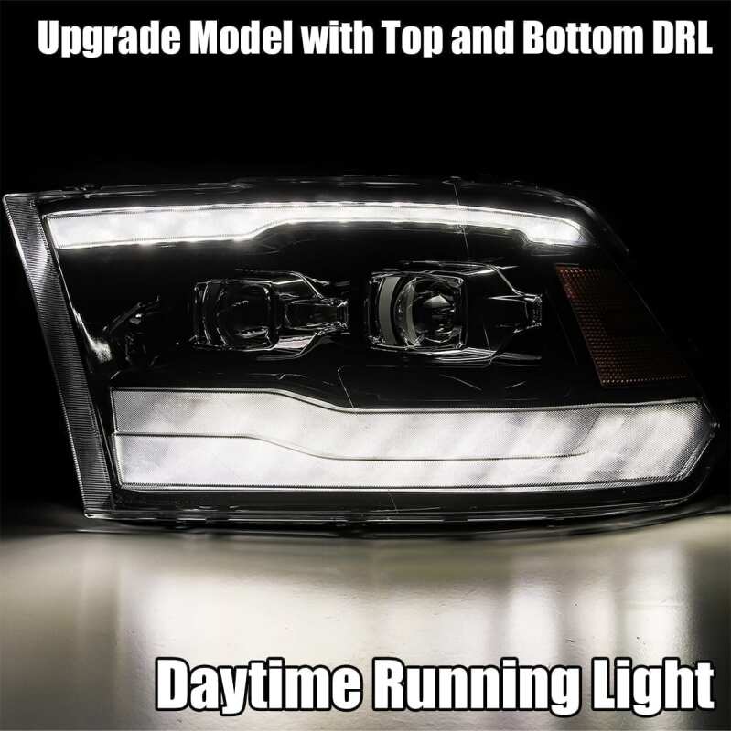 AlphaRex 880598 09-18 Dodge Ram 1500 HD PRO-Series Projector Headlights Plank Style Chrome w/Sequential Signal/DRL
