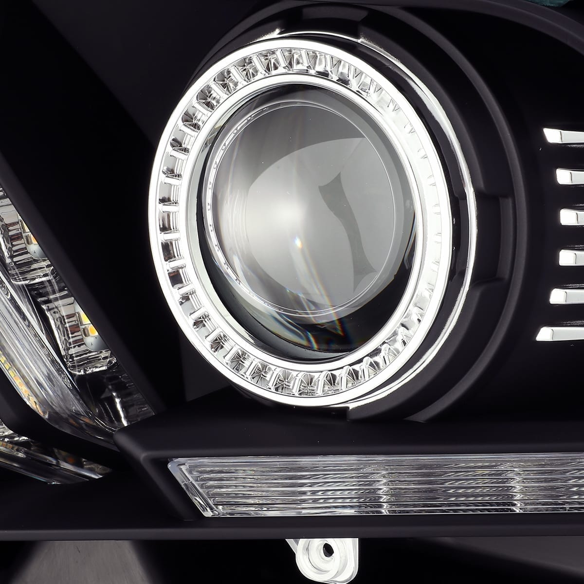 AlphaRex 880115 10-12 Ford Mustang LUXX LED Projector Headlights Plank Style Black with Activation Light/Sequential Signal