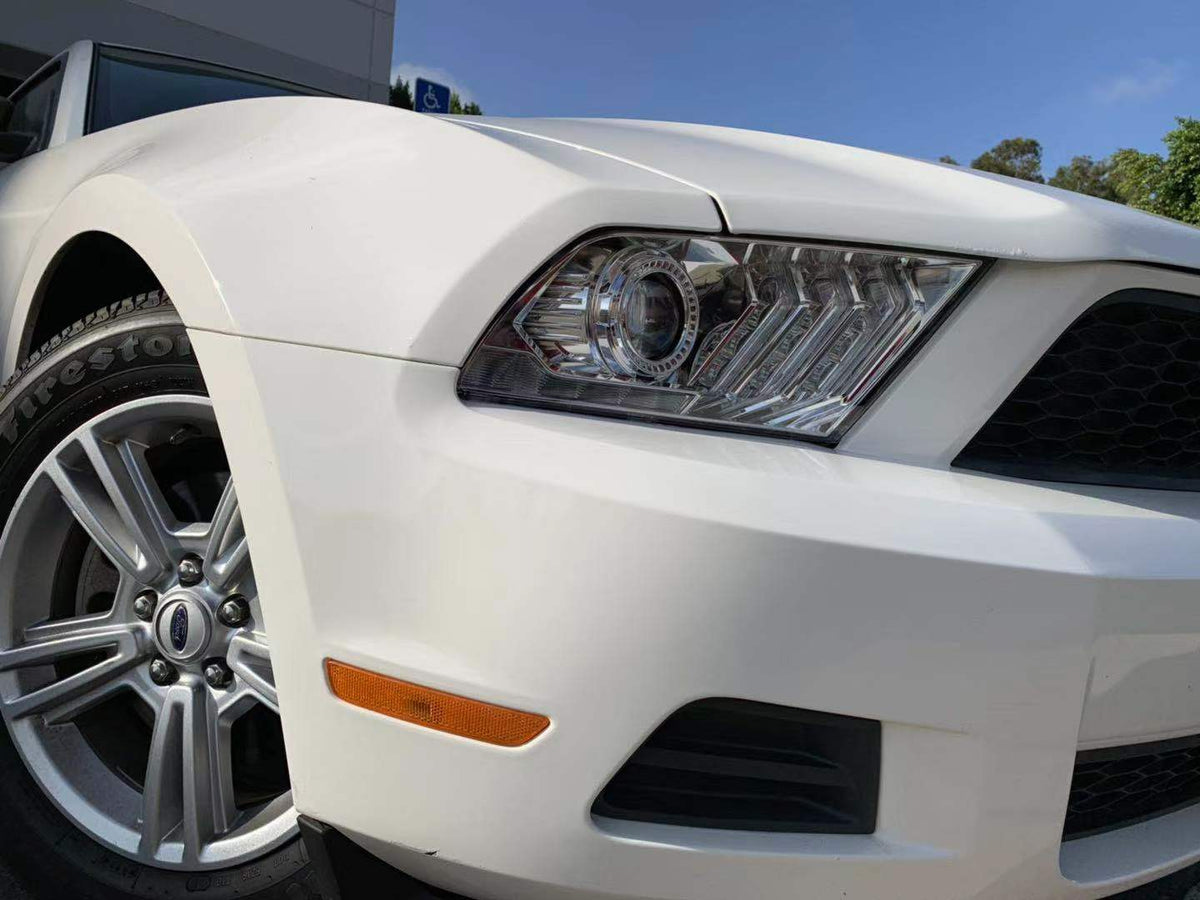 AlphaRex 880117 10-12 Ford Mustang LUXX LED Projector Headlights Plank Style Chrome with Activation Light/Sequential Signal