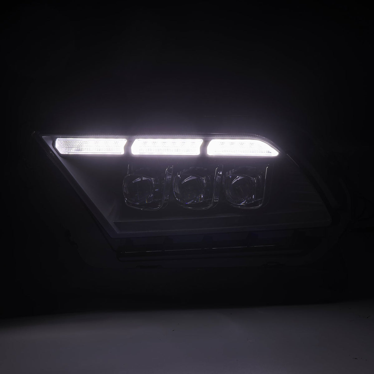 AlphaRex 880490 10-12 Ford Mustang NOVA-Series LED Projector Headlights Alpha-Black with Activation Lght & Sequential Signal Switchback DBL