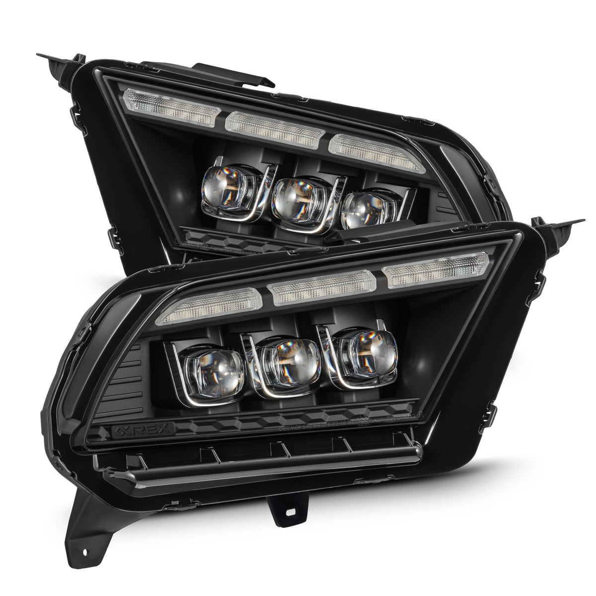 AlphaRex 880489 10-12 Ford Mustang NOVA-Series LED Projector Headlights Black with Activation Light & Sequential Signal /Switchback DRL