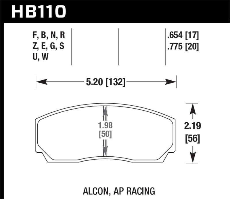 Hawk Performance HB110S.654 HT-10 Motorsport Brake Pads