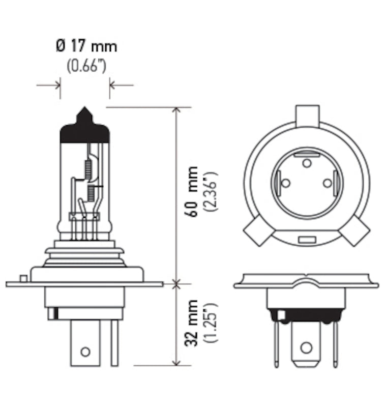 HELLA H4 12V 130/90W Halogen Headlight Bulb