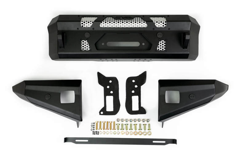 DV8 Offroad 2021+ Ford Bronco Front Bumper Winch Capable w/ Optional Bull Bar/Aux Light Opening - #FBBR-01