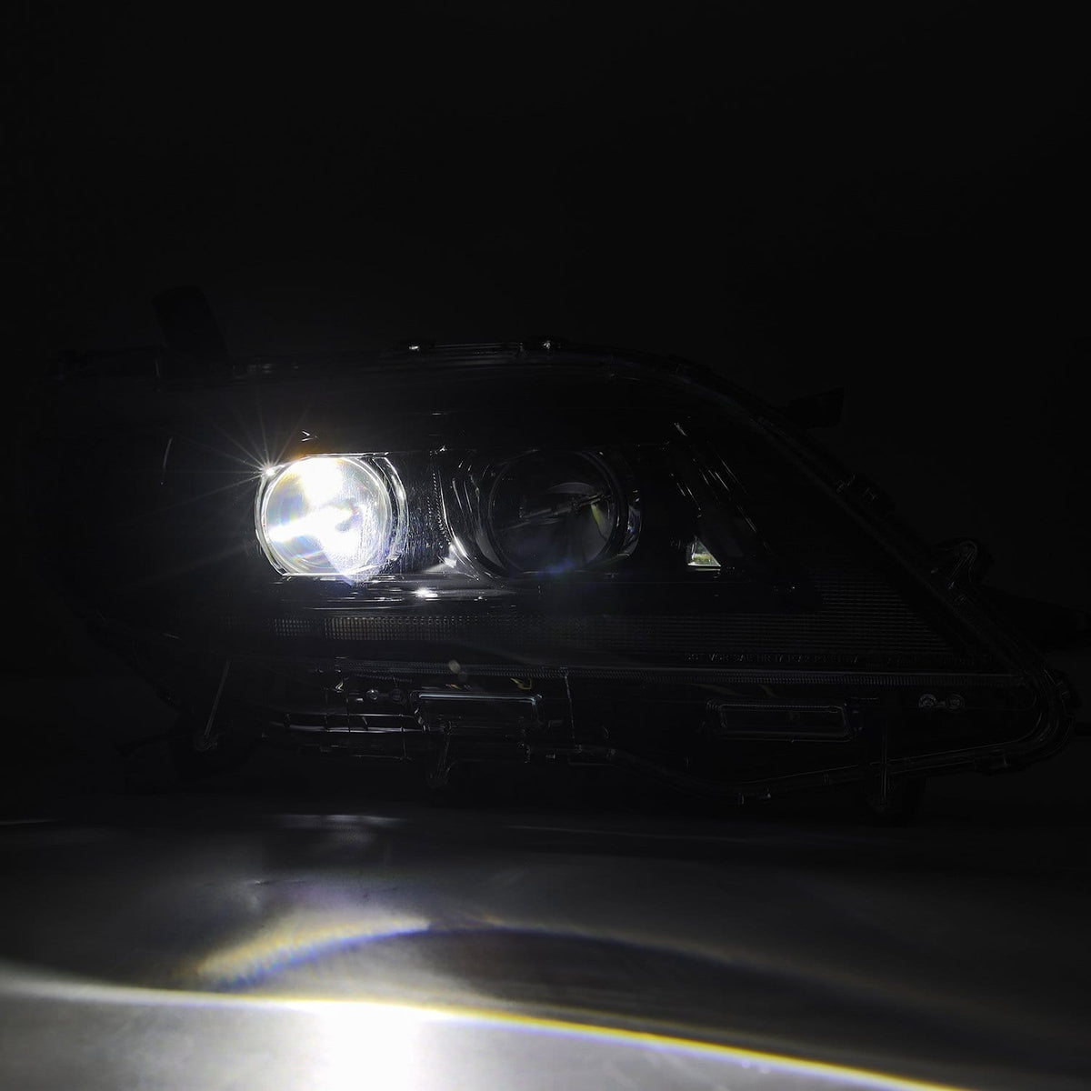 AlphaRex 880765 11-21 Toyota Sienna LUXX LED Projector Headlights Plank Style Alpha Black with Sequential Signal/DRL