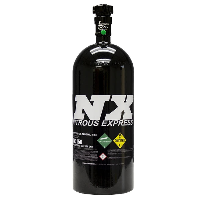 Nitrous Express 10lb Bottle w/Lightning 500 (6.89 Dia x 20.19 Tall) - Black