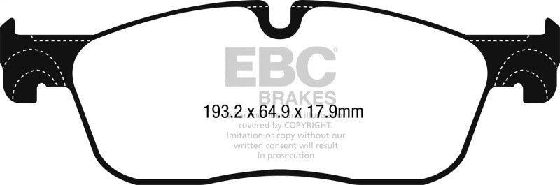 EBC 2016+ Jaguar F-Pace 2.0L TD (180) Yellowstuff Front Brake Pads DP42251R