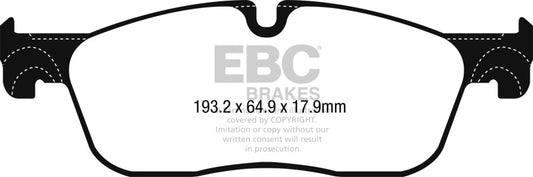 EBC 2016+ Jaguar F-Pace 2.0L TD (180) Yellowstuff Front Brake Pads DP42251R
