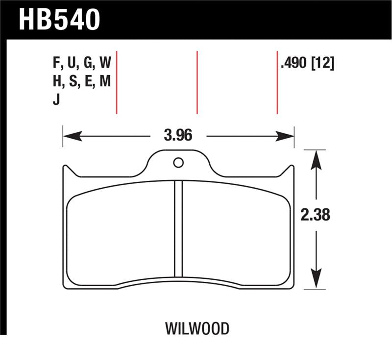 Hawk Performance HB540C.490 HPX Motorsport Brake Pads