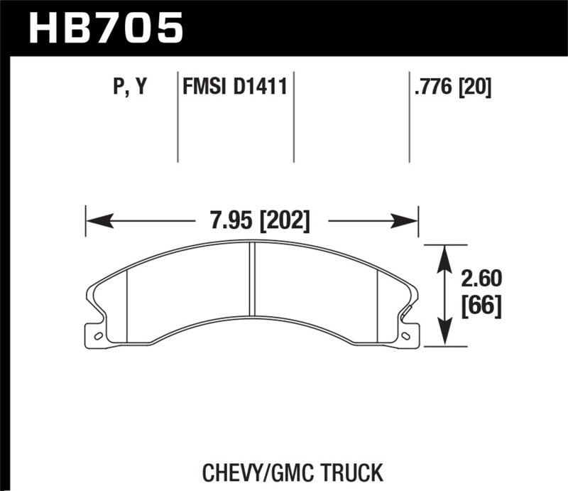 Hawk Performance HB705P.776 Super Duty Street Brake Pads