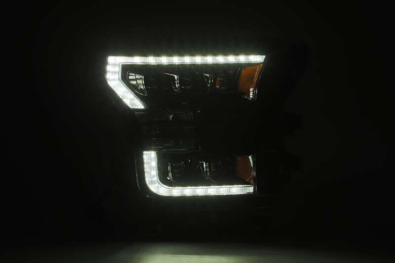 AlphaRex 880163 17-20 Ford Raptor NOVA LED Projector Headlights Plank Style Alpha Black w/Activation Light/Sequential Signal