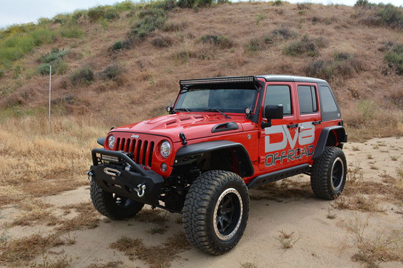 DV8 Offroad 07-18 Jeep Wrangler JK Metal Heat Dispersion Hood - Primer Black - #HDMB07-02