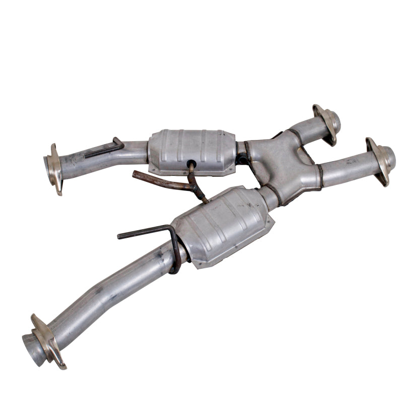 BBK Performance 1810 Short Mid X-Pipe with Catalytic Converters (2-1/2 in) for 1979-1993 Ford Mustang (5.0L) with BBK Automatic Long Tube Headers Automatic Transmission
