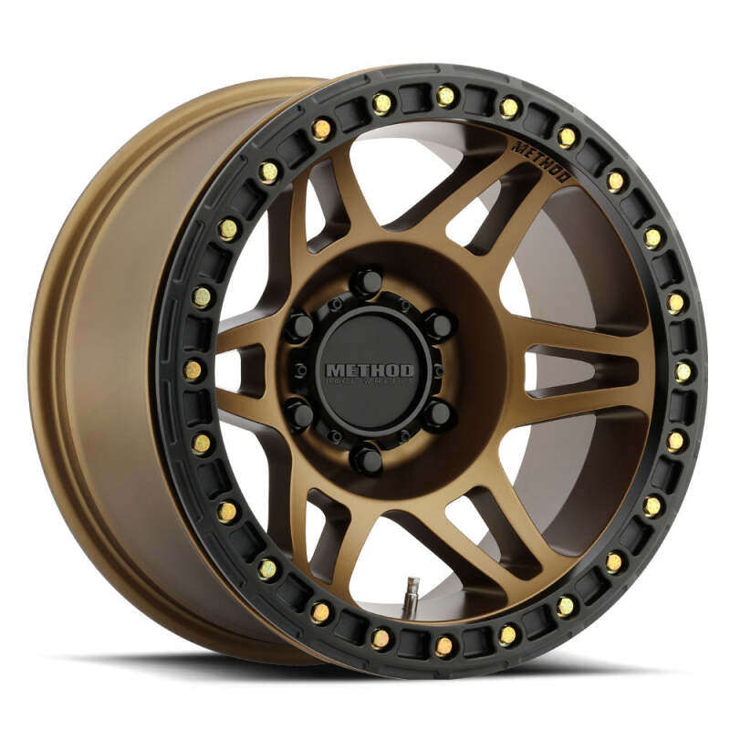Method MR106 Beadlock 17x9 -44mm Offset 8x6.5 130.81mm CB Method Bronze with BH-H36125 Wheel