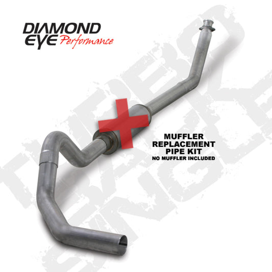 Diamond Eye K4212A-RP 4in Turbo-Back Exhaust Muffler Replacement Pipe - 1994-2002 Dodge Ram 2500/3500 | Aluminized