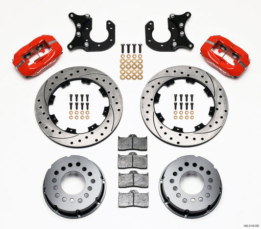 Wilwood Forged Dynalite P/S Rear Kit Drilled Red New Big Ford 2.50in Offset - #140-2118-DR