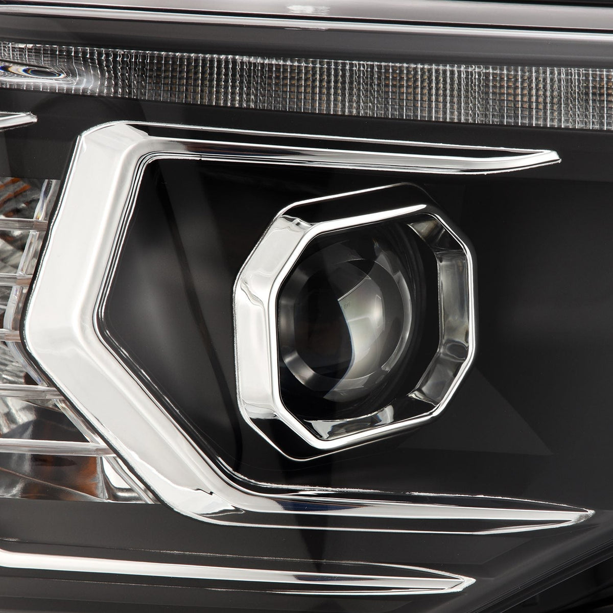 AlphaRex 880814 14-22 Toyota 4Runner PRO-Series Projector Headlights Black with Sequential Signal + DRL