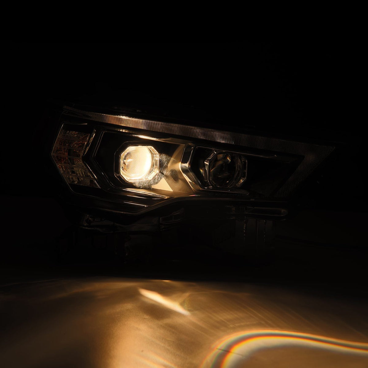 AlphaRex 880814 14-22 Toyota 4Runner PRO-Series Projector Headlights Black with Sequential Signal + DRL