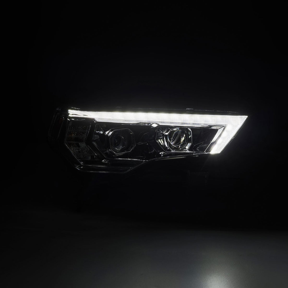 AlphaRex 880815 14-22 Toyota 4Runner PRO-Series Projector Headlights Black with Sequential Signal + DRL