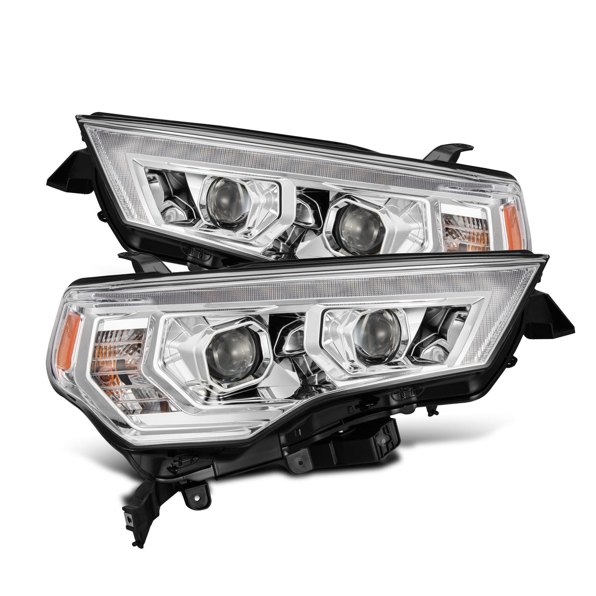 AlphaRex 880815 14-22 Toyota 4Runner PRO-Series Projector Headlights Black with Sequential Signal + DRL