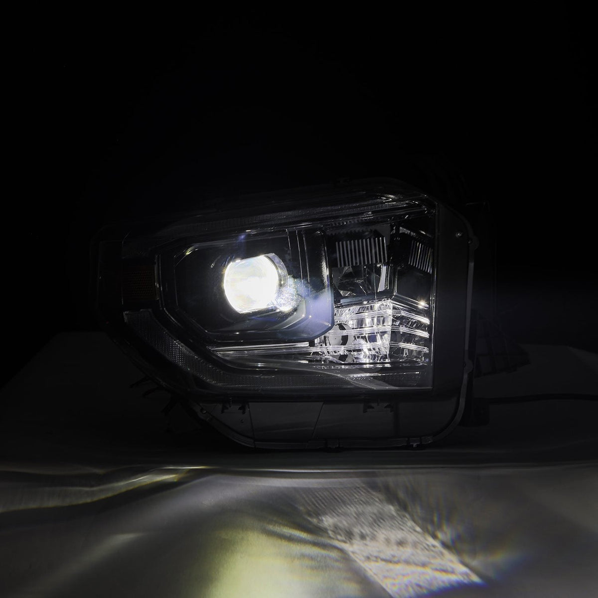 AlphaRex 880836 14-21 Toyota Tundra LUXX-Series LED Projector Headlights Alpha-Black with Activation Light & Sequential Signal + DRL