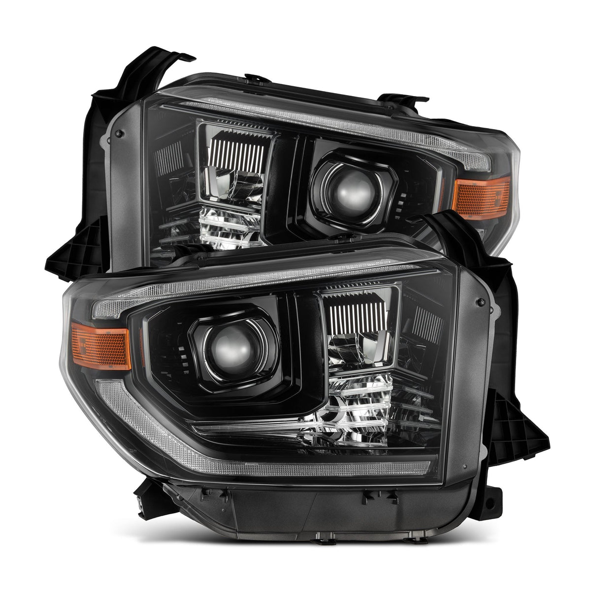 AlphaRex 880836 14-21 Toyota Tundra LUXX-Series LED Projector Headlights Alpha-Black with Activation Light & Sequential Signal + DRL