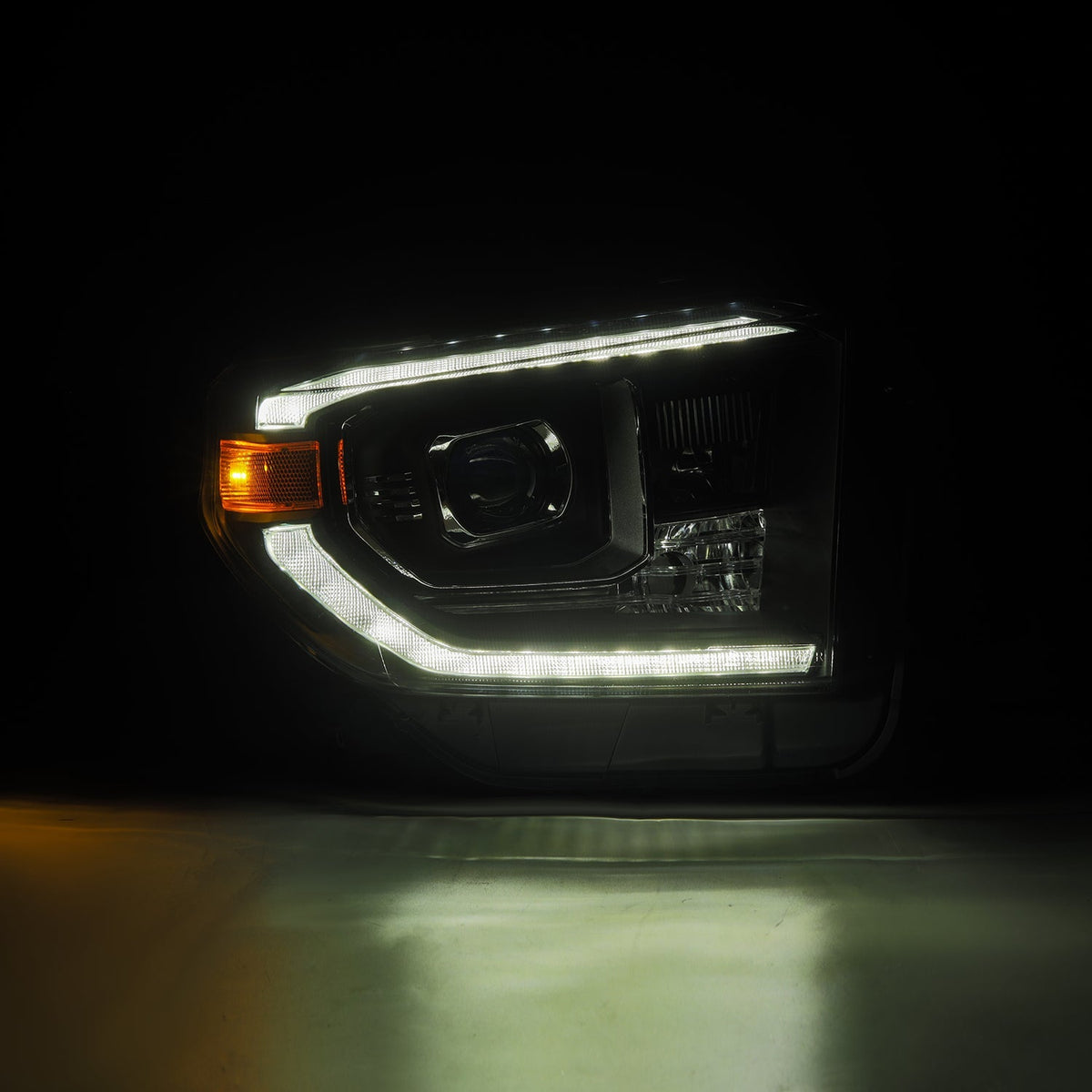 AlphaRex 880840 14-21 Toyota Tundra PRO-Series Projector Headlights Black with Sequential Signal + DRL