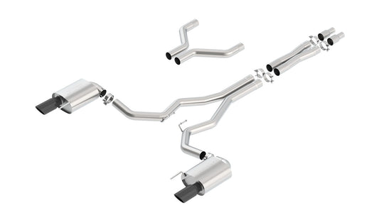 Borla 140629BC Cat-Back Exhaust System S-Type with Black Chrome Tips for 2015-2017 Ford Mustang GT (5.0L V8)