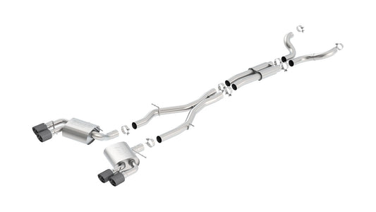 Borla 140687CF Cat-Back Exhaust System S-Type with Carbon Fiber Tips for 2016-2024 Chevrolet Camaro SS (6.2L)
