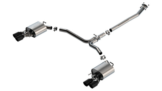 Borla 140853BC Cat-Back Exhaust System S-Type with Black Chrome Tips for 2018-2024 Toyota Camry XSE (2.5L I4)
