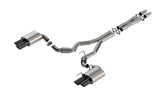 Borla 140969BC Cat-Back Exhaust System S-Type with Black Chrome Tips for 2024-2026 Ford Mustang GT (5.0L V8)
