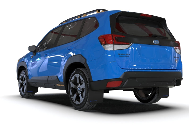 Rally Armor UR Mud Flaps - 2022-2025 Subaru Forester - Black/Orange Logo - #MF82-UR-BLK/WOR