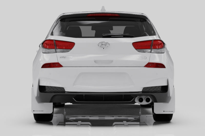 Rally Armor UR Mud Flaps - 2019-2020 Hyundai Elantra GT - Black/Red Logo - #MF59-UR-BLK/RD
