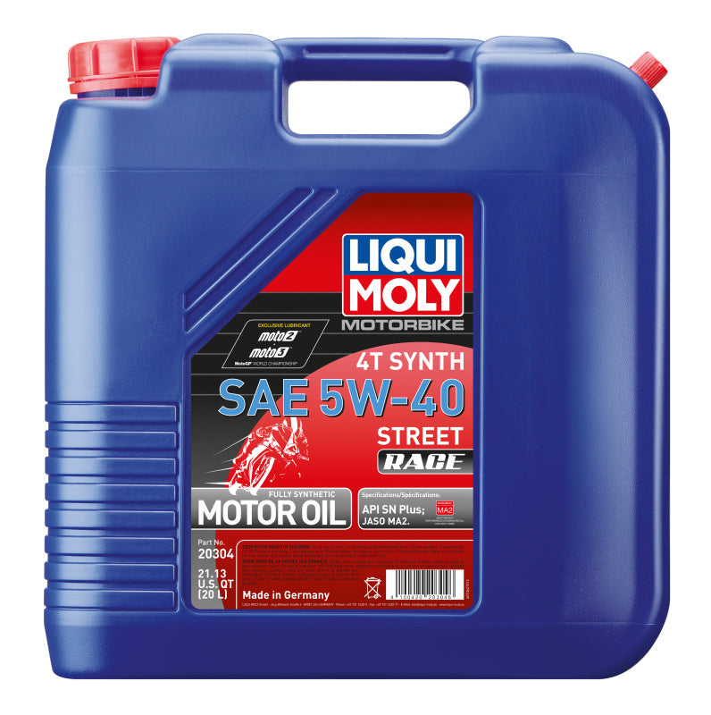LIQUI MOLY 20L Motorbike 4T Synth SAE Street Race (20304)