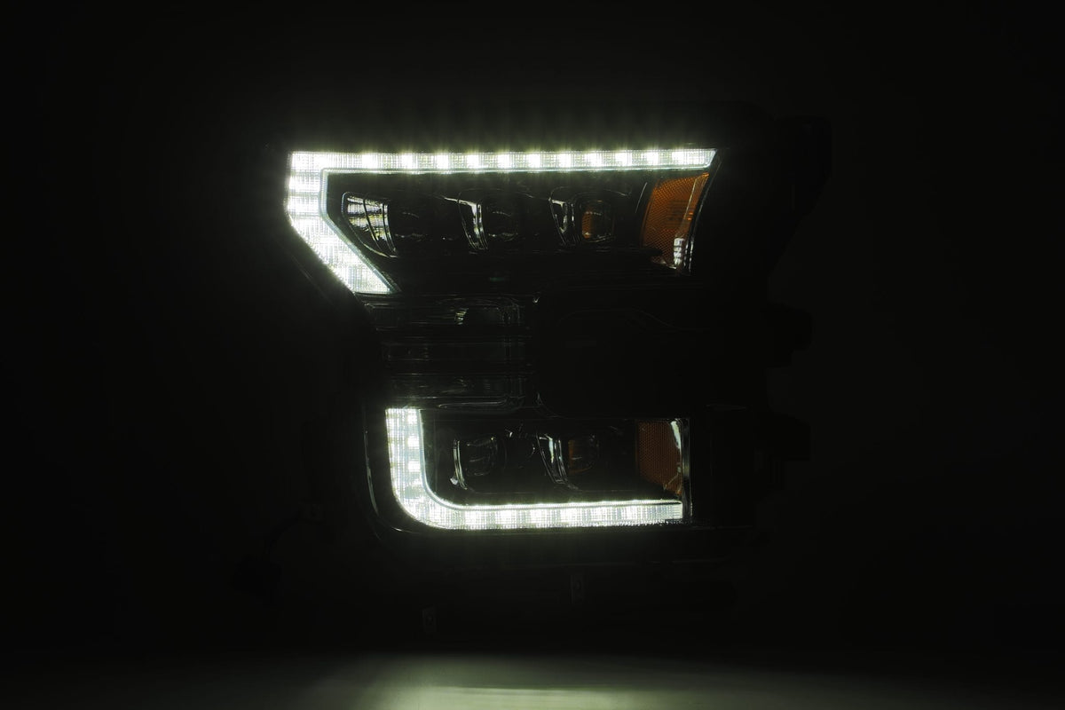 AlphaRex 880151 17-20 Ford Raptor NOVA LED Projector Headlights Plank Style Chrome with Activation Light Sequential Signal