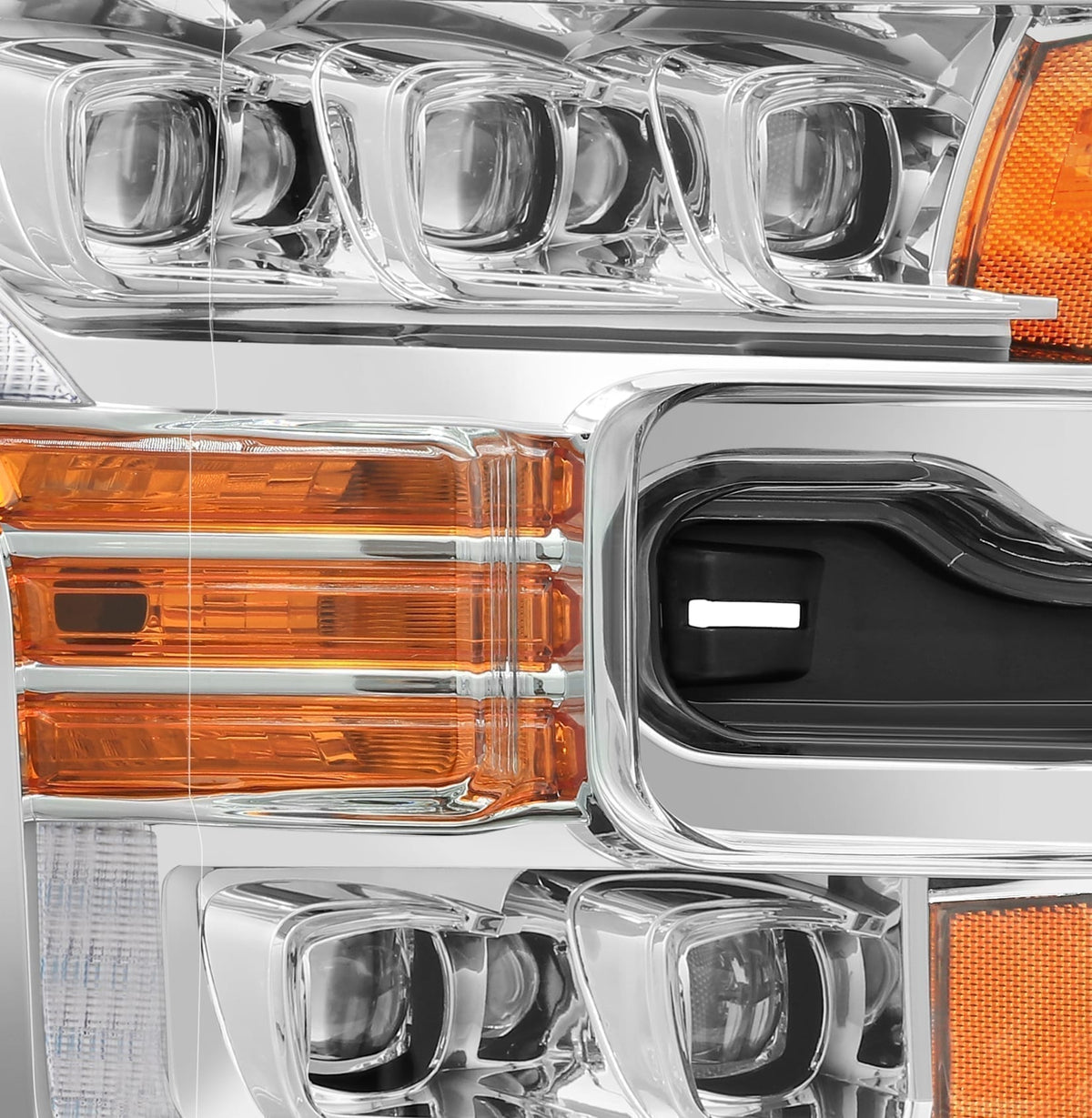 AlphaRex 880151 17-20 Ford Raptor NOVA LED Projector Headlights Plank Style Chrome with Activation Light Sequential Signal