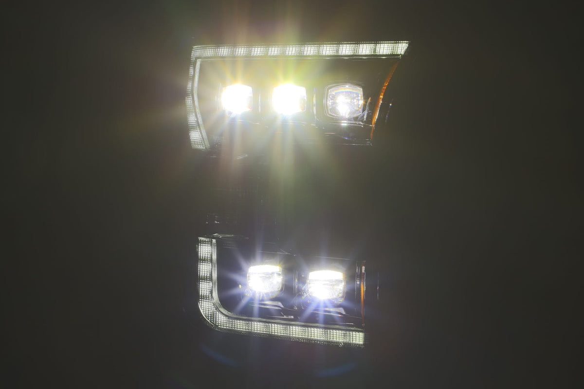 AlphaRex 880151 17-20 Ford Raptor NOVA LED Projector Headlights Plank Style Chrome with Activation Light Sequential Signal