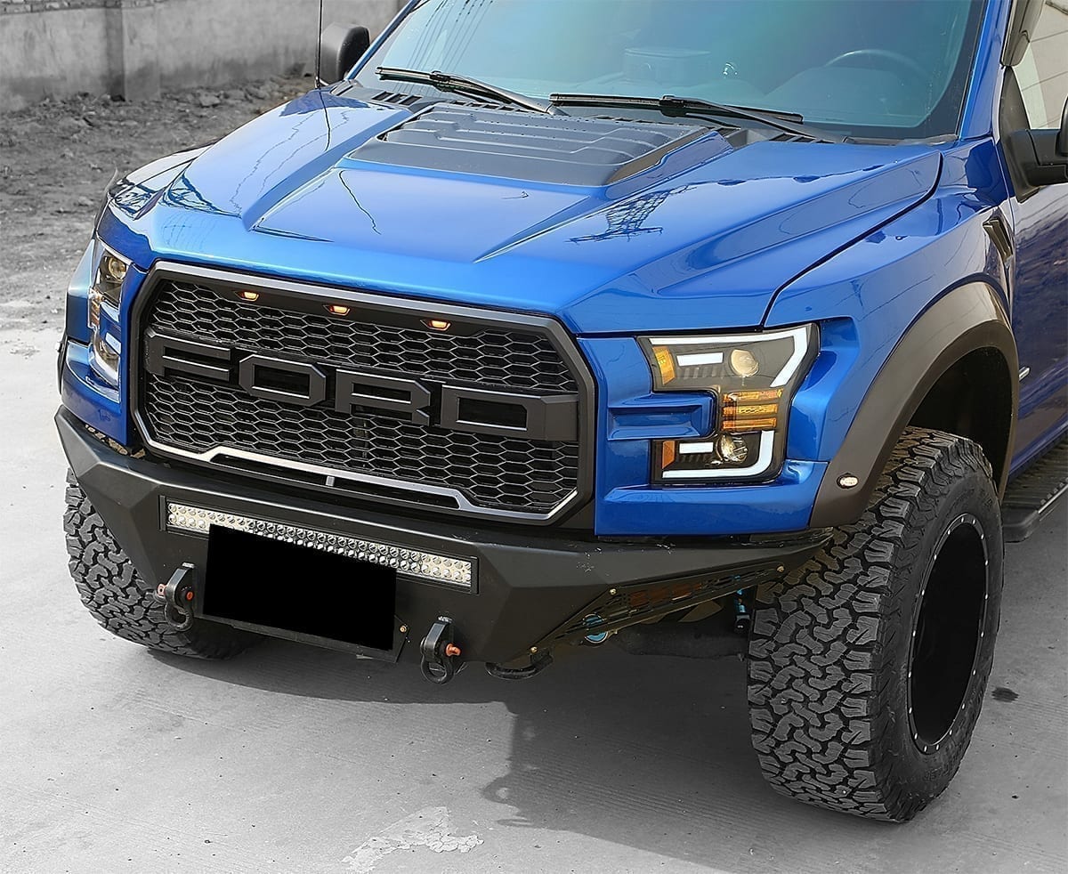 AlphaRex 880156 15-17 Ford F-150 PRO-Series Projector Headlights Plank Style Black with Activation Light/Sequential Signal