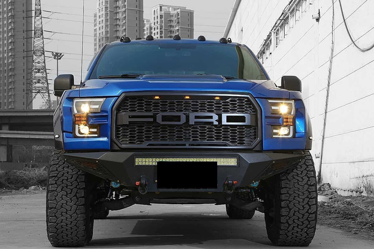 AlphaRex 880157 15-17 Ford F-150 PRO-Series Projector Headlights Plank Style Chrome with Activation Light/Sequential Signal