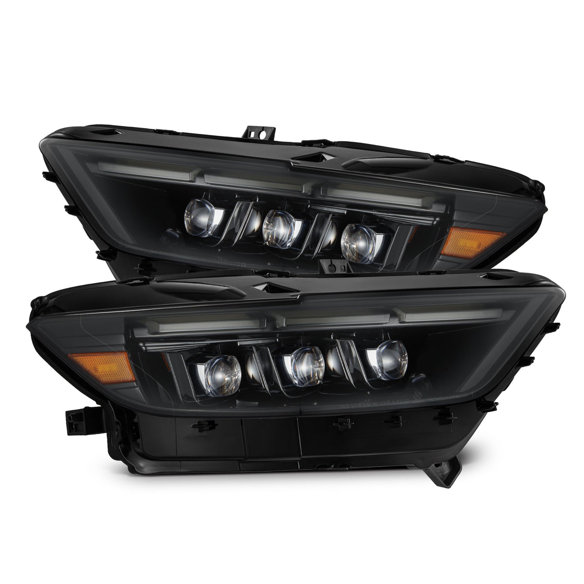 AlphaRex 880261 15-17 Ford Mustang NOVA LED Projector Headlights Alpha Black with Activation Light/Sequential Signal/Switch DRL
