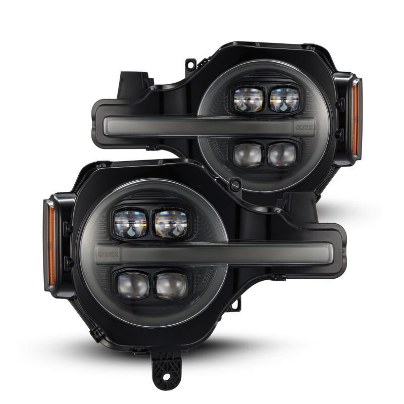 AlphaRex 880259 21-23 Ford Bronco NOVA LED Projector Headlights Alpha-Black w/Activation Light/Sequential Signal/DRL