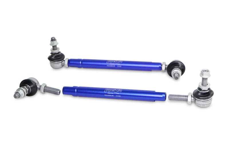 SuperPro Front Sway Bar Link Kit - Heavy Duty Adjustable (254mm-305mm Length, 10mm Studs)