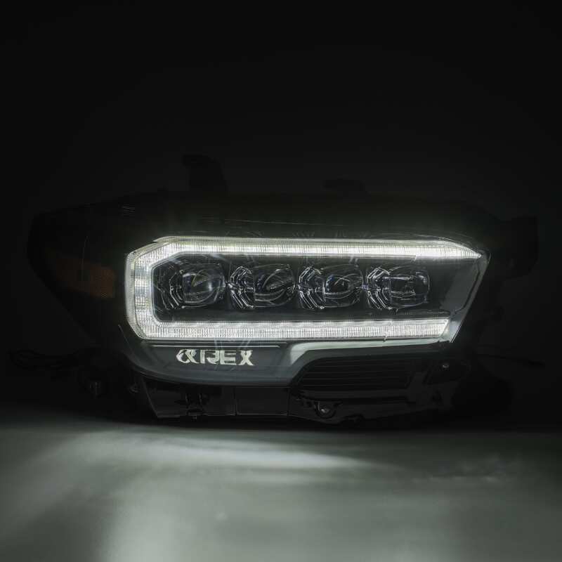 AlphaRex 880706 16-20 Toyota Tacoma NOVA LED Projector Headlights Plank Style Chrome with Activation Light