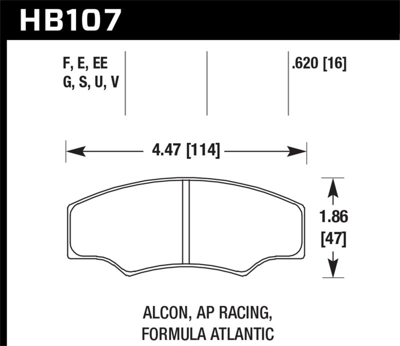 Hawk Performance HB107U.620 DTC-70 Motorsport Brake Pads