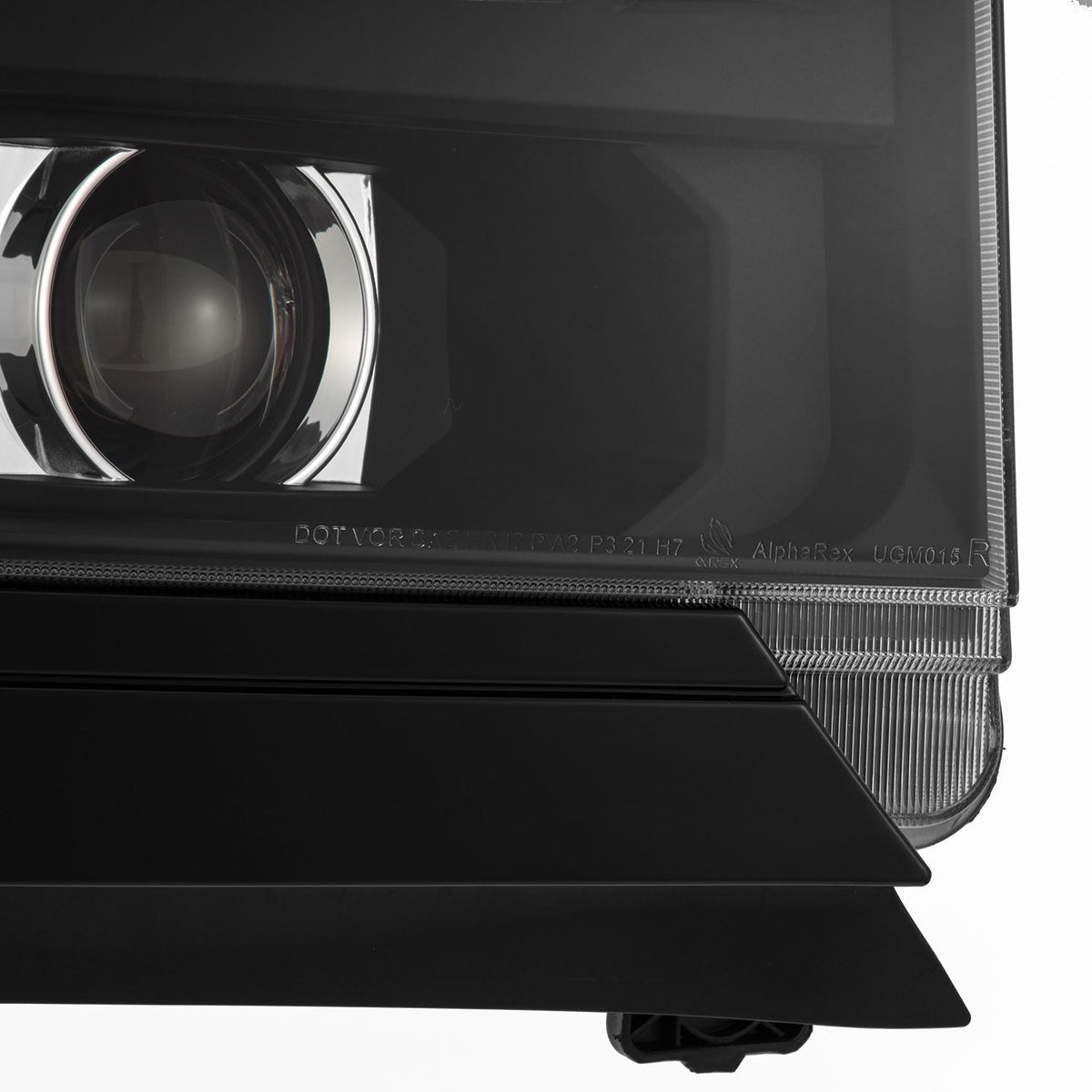 AlphaRex 880234 16-18 Chevrolet 1500 HD LUXX LED Projector Headlights BK with Sequential Actvn Light / Sequential Signal (Req PN 810023)