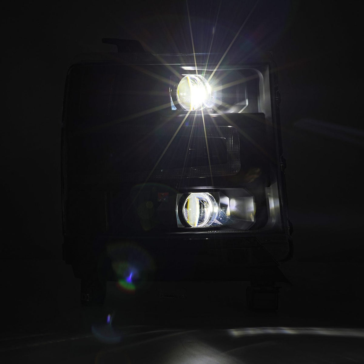 AlphaRex 880234 16-18 Chevrolet 1500 HD LUXX LED Projector Headlights BK with Sequential Actvn Light / Sequential Signal (Req PN 810023)