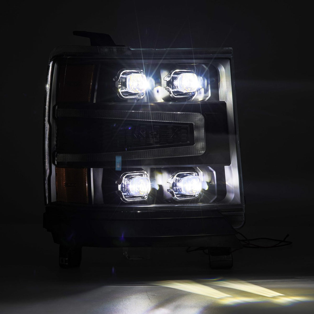 AlphaRex 880237 16-18 Chevrolet 1500 HD NOVA-Series LED Projector Headlights BK with Activation Light/Sequential Signal & DRL (Req 810023)