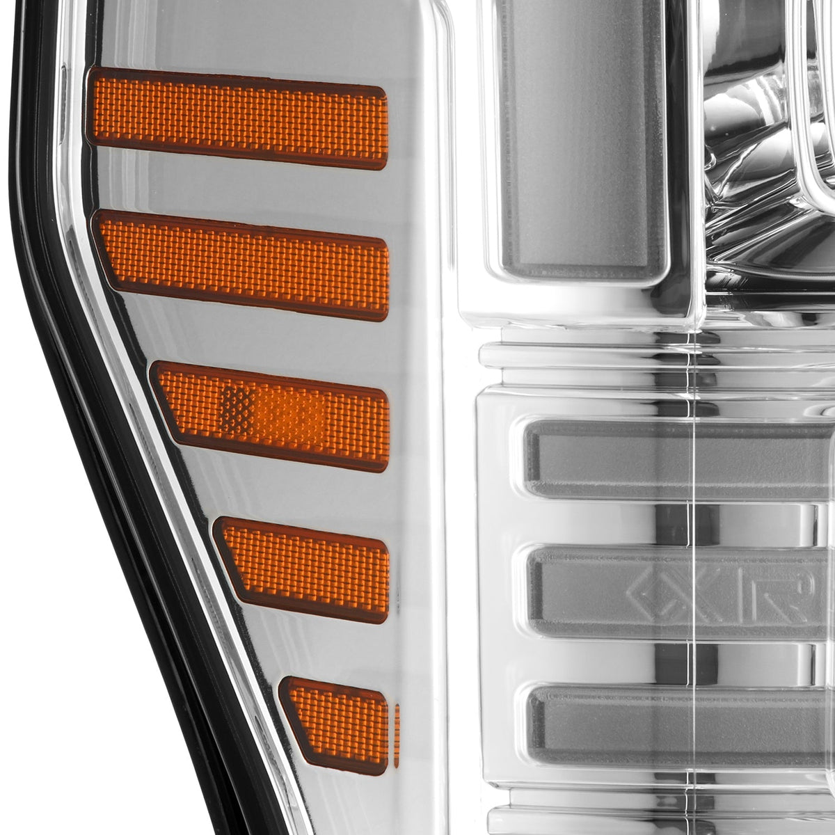 AlphaRex 880346 17-19 Ford F-250/350/450/550 Super Duty LUXX-Series LED Projector Headlights Chrome with Sequential Signal & Switchback DRL