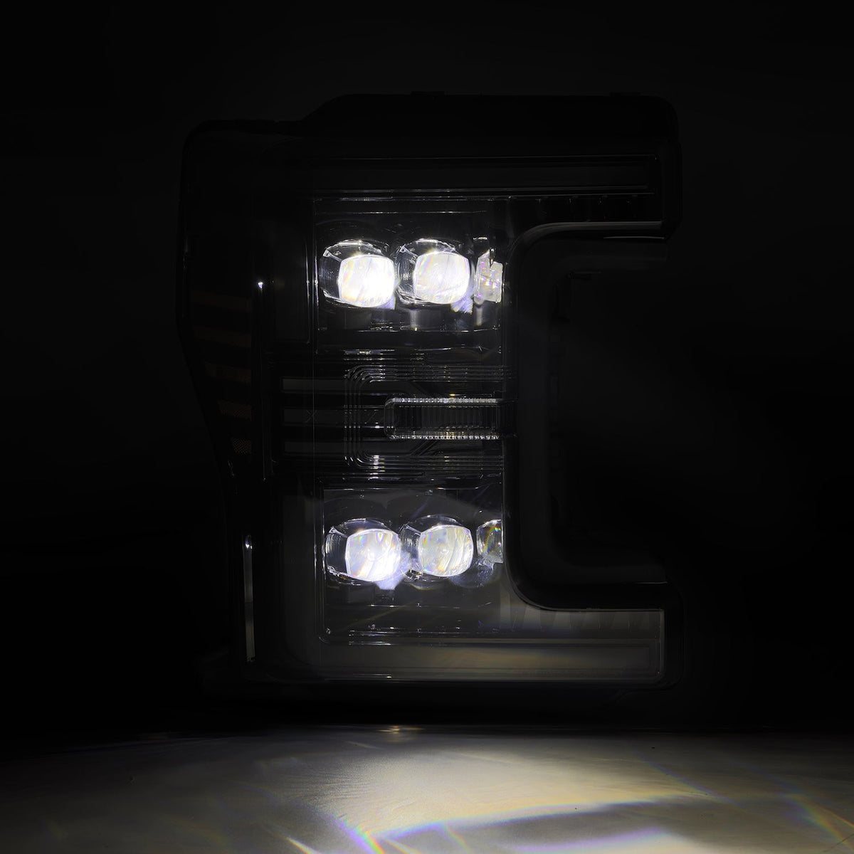 AlphaRex 880324 17-19 Ford F-250/350/450 SD NOVA-Series LED Projector Headlights Alpha-Black with Activation Light Sequential Signal & Switchback DRL