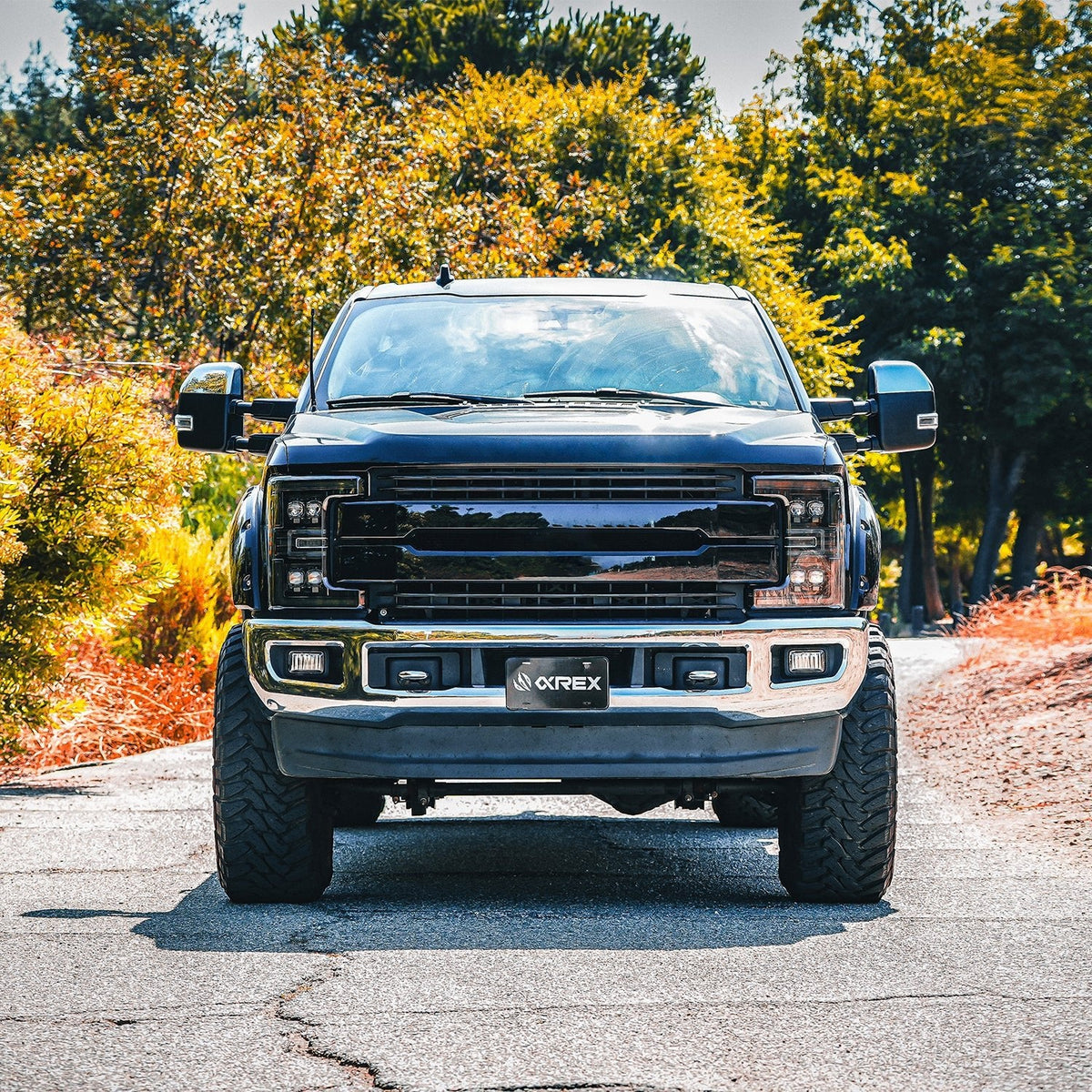 AlphaRex 880324 17-19 Ford F-250/350/450 SD NOVA-Series LED Projector Headlights Alpha-Black with Activation Light Sequential Signal & Switchback DRL